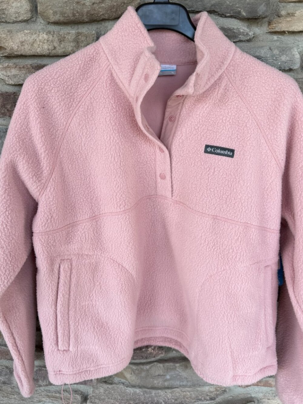 Columbia Jasper Ridge Women's XL XXL Pebbled Fleece Half Snap Pullover Pink NWT